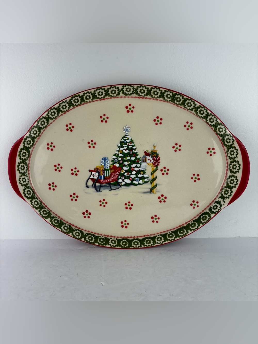 Temptations by Tara Holiday Christmas Ceramic Serving Platter